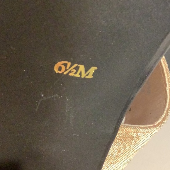 Ann Marino Tan Fabric Multicolor Jewels Slip On Heel Sandal Shoe Sz 6.5 - Picture 11 of 11